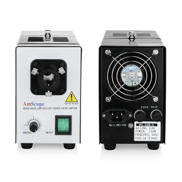 Amscope Fiber Optical Microscope Illuminator 150W Light Source HL250-B